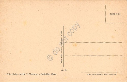Cartolina Portofino mare velieri anni '40