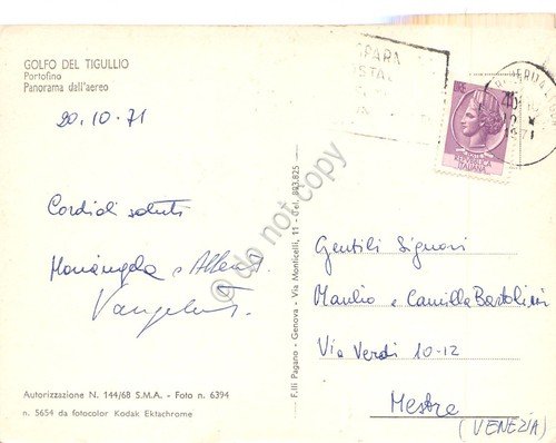 Cartolina Portofino panorama aereo 1971 | Immagine Gallery 2