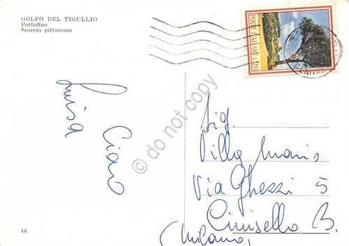 Cartolina Portofino Panorama della baia animata barche (Genova) | Immagine Gallery 2