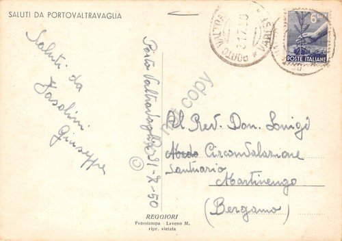 Cartolina Portovaltravaglia panorama dalla Rocca 1950 | Immagine Gallery 2