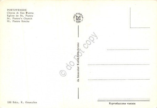 Cartolina Portovenere Chiesa di San Pietro animata (La Spezia) | Immagine Gallery 2