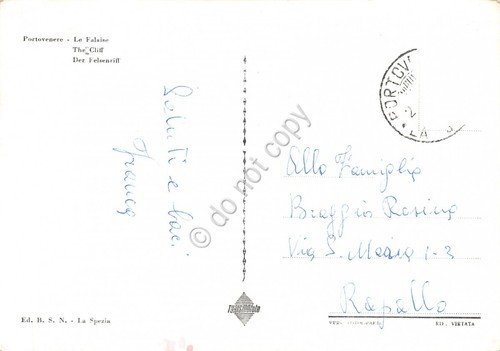 Cartolina Portovenere la Scogliera anni '50 (La Spezia)