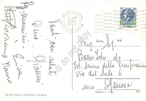 Cartolina Portovenere panorama dall'alto 1980 (La Spezia) | Immagine Gallery 2