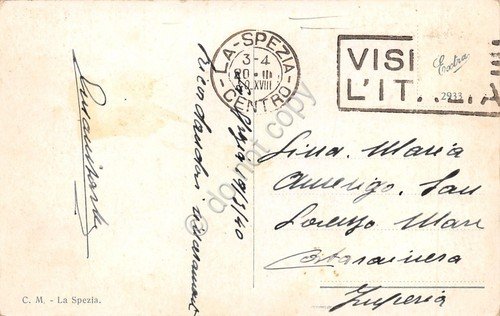 Cartolina Portovenere Panorama illustrata 1940 | Immagine Gallery 2