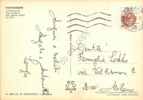 Cartolina Portovenere Porticciolo 1976
