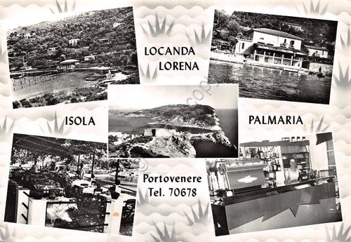 Cartolina Portovenere vedute varie Locanda Lorena Isola Palmaria