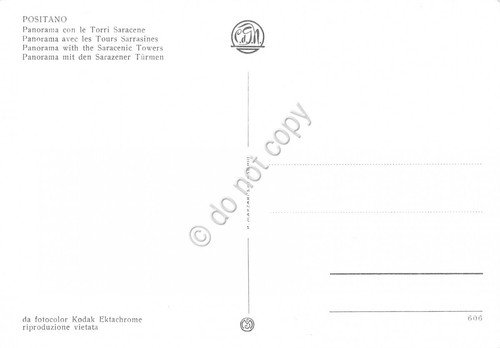 Cartolina Positano Panorama con Torri Saracene
