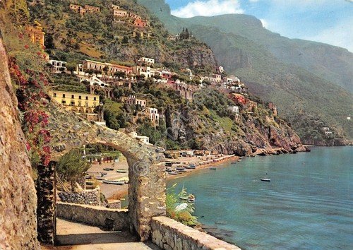 Cartolina Positano panorama parziale anni '60