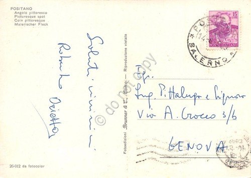 Cartolina Positano panorama parziale anni '60