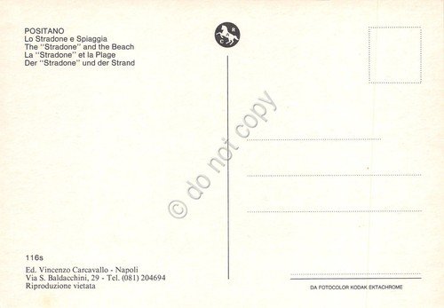 Cartolina Positano stradone e spiaggia animata tabacchi Lucie case anni … | Immagine Gallery 2
