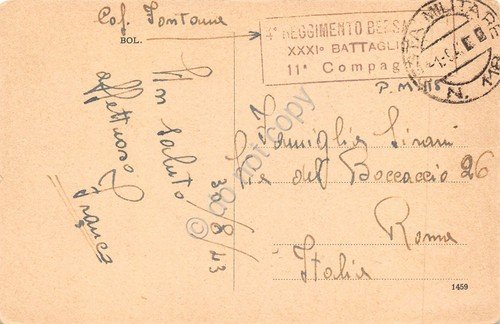 Cartolina Posta Militare timbro targhetta 4° Reggimento XXXI Battaglione 11 … | Immagine Gallery 2