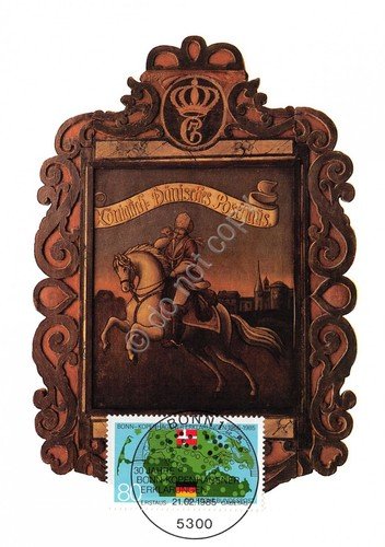 Cartolina Posthausschild der danischen Post Timbro filatelico 1985 | Immagine principale