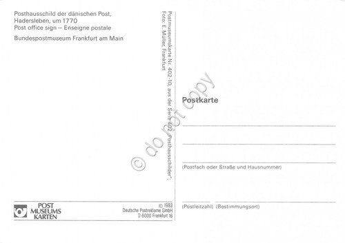 Cartolina Posthausschild der danischen Post Timbro filatelico 1985 | Immagine Gallery 2