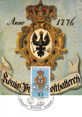 Cartolina Posthausschild Preussen timbro filatelico | Immagine principale