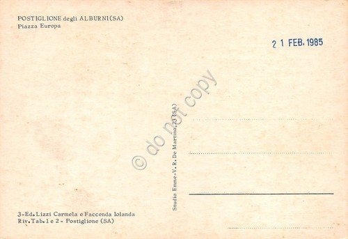 Cartolina Postiglione degli Alburni Piazza Europa Bar da Gigino