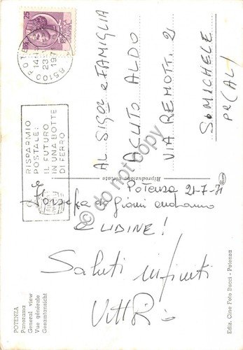 Cartolina Potenza Panorama 1971