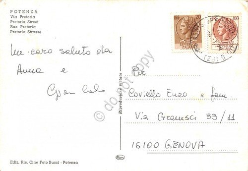 Cartolina Potenza Via Pretoria animata ufficio postale | Immagine Gallery 2