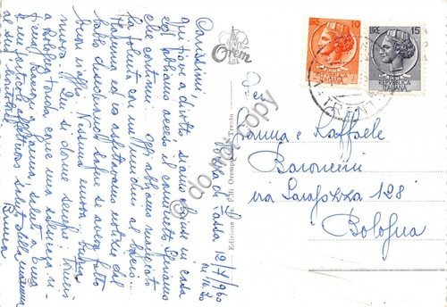 Cartolina Pozza di Fassa Chiesa 1960