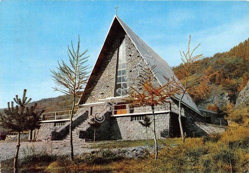 Cartolina Pragelato Chiesa della Casa Alpina della Gioventù 1966