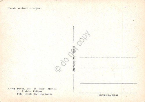 Cartolina Pratola Peligna Santuario Madonna della Libera interno Navata centrale