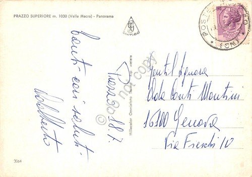 Cartolina Prazzo Superiore panorama 1958 (Cuneo) | Immagine Gallery 2