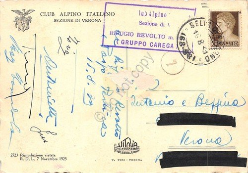 Cartolina Prealpi Veronesi Monte Plische CAI Rifugio Revolto Gruppo Carega … | Immagine Gallery 2