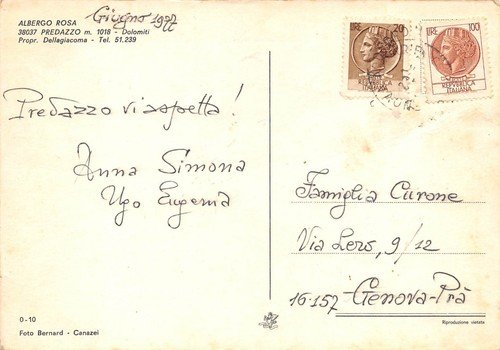 Cartolina Predazzo Albergo Rosa vedutine 1977 | Immagine Gallery 2