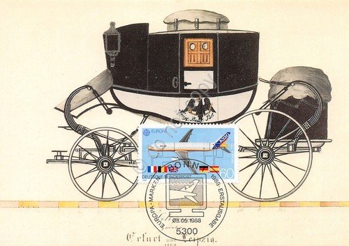 Cartolina Preussische Diligence Timbro filatelico 1988 | Immagine principale