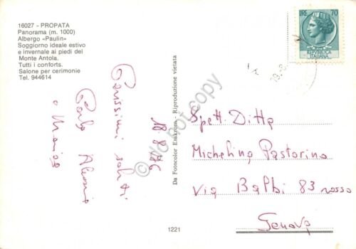 Cartolina Propata panorama Albergo Paulin 1976