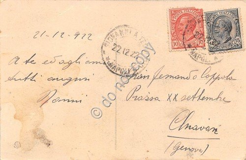 Cartolina provincia di Napoli porticciolo barche notte di pace Notturno1922