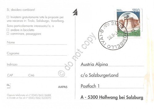 Cartolina pubblicitaria Buone Vacanze Austria Alpina auto ombrelloni