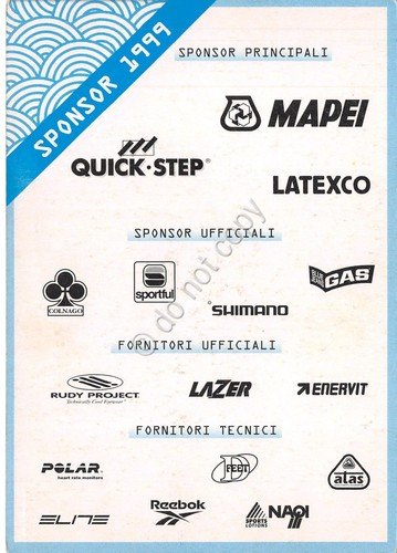 Cartolina pubblicitaria Ciclismo Paolo Fornaciari sponsor e fornitori al retro | Immagine Gallery 2