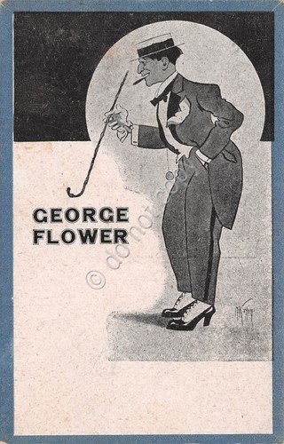 Cartolina Pubblicitaria Illustrata George Flower | Immagine principale