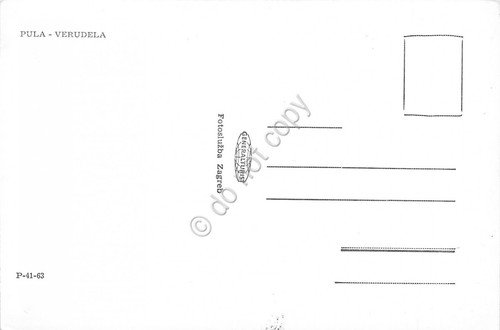 Cartolina Pula Verudela Zagabria animata macchia