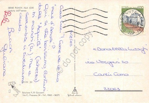 Cartolina Punta Ala Panorama aereo 1985