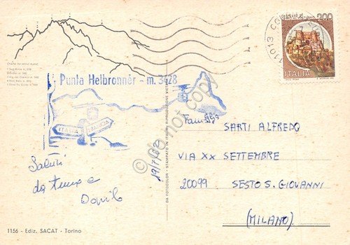 Cartolina Punta Helbronner timbro 1982 SACAT | Immagine Gallery 2