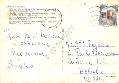 Cartolina Punta Marina Chiesa San Massimiliano 3 vedute (Ravenna) | Immagine Gallery 2