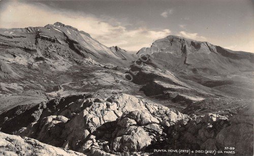 Cartolina Punta Nove e Dieci da Fanes Timbro Rifugio Lavarella … | Immagine principale