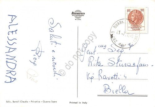 Cartolina Quarna Sopra vedute 1976 | Immagine Gallery 2