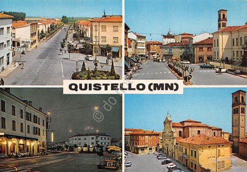 Cartolina Quistello Mantova 4 vedute paese | Immagine principale