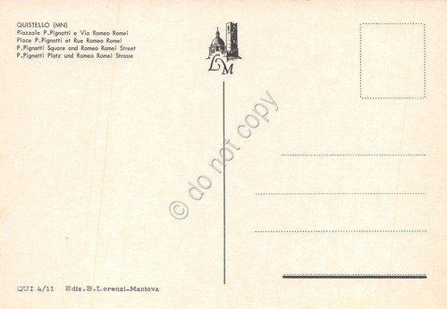 Cartolina Quistello Mantova Piazzale Pignatti Via Romei distributore Mobil | Immagine Gallery 2