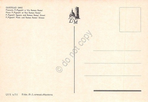 Cartolina Quistello Piazza Pignatti Via Romei distrubutore Mobil e BP | Immagine Gallery 2