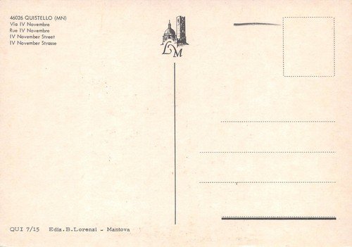 Cartolina Quistello Via IV Novembre (Mantova) | Immagine Gallery 2