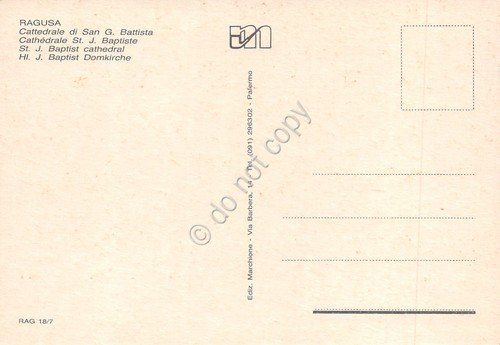 Cartolina Ragusa Cattedrale di San G. Battista | Immagine Gallery 2