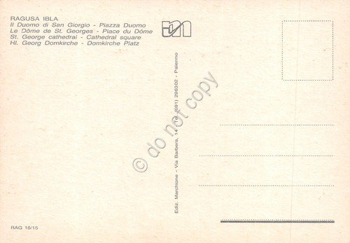 Cartolina Ragusa Duomo di San Giorgio