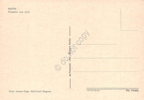Cartolina Ragusa Fiumara con orti e casolare