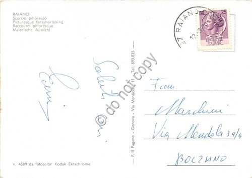 Cartolina Raiano Scorcio