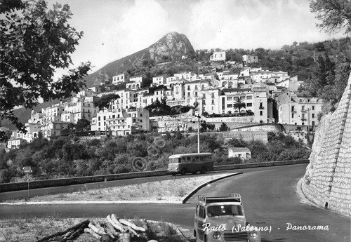 Cartolina Raito Panorama paese da strada auto bus anni '50 | Immagine principale