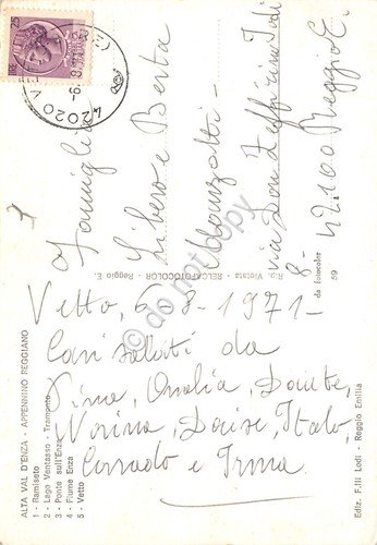 Cartolina Ramiseto Vetto Fiume Enza Lago Ventasso 1971 (Reggio Emilia) | Immagine Gallery 2