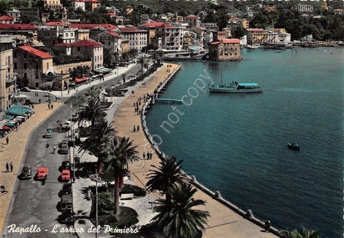 Cartolina Rapallo Arrivo del Primiero colorata 1957 (Genova) | Immagine principale